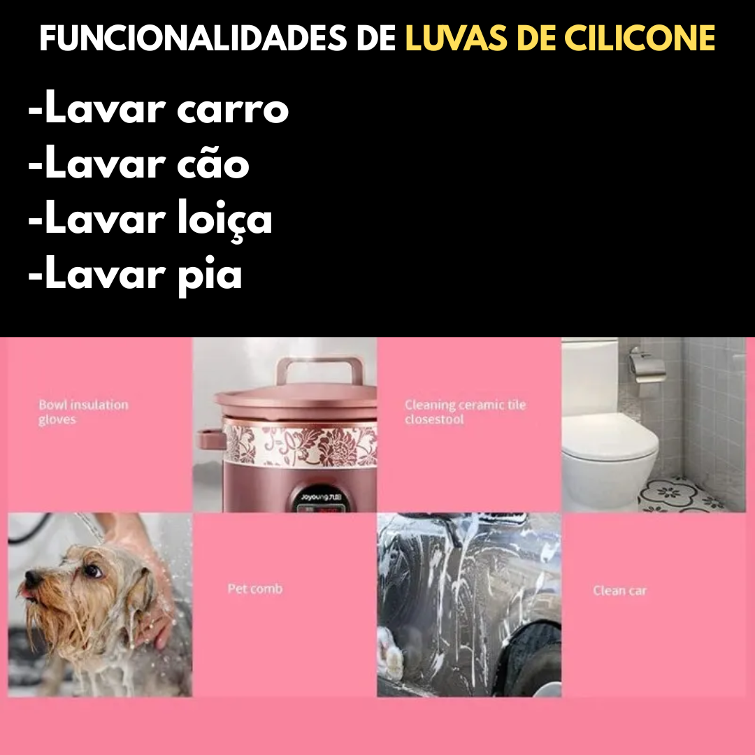 Luvas de limpeza de Silicone